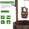 Wooden Wishing Well Planter Outdoor Flower Pot Backyard Garden Décor