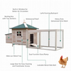 Wooden Chicken Coop with Egg Nesting Box Ducks Hen House Cage Poultry Hutch Run