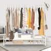 White Metal Clothes Rail Heavy Duty Garment Hanging Rack Home Shop Display Stand