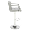 Pair of Breakfast Bar Stool PU Seat Swivel Kitchen Gas Office Chair Lift Grey