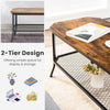 Industrial Coffee Table 2 Tiers Side Table with Open Shelf Living Room Furniture