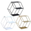 Metal Wire Wall Shelf Hexagon / Round Wall Floating Shelf Display Storage Rack