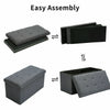 Folding Ottoman Storage Box Pouffe Seat Stool Home Chair Foot stool Bench LINEN