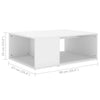 Home Storage Coffee Table White 90x67x33 cm Chipboard Living Room