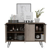 Sideboard or TV Stand 4 Door Wide Storage Cabinet Cupboard Grey Oak Seconds