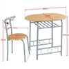 Compact Dining Room Set, 3 Piece Kitchen Breakfast Bar Table with Storage Shelf