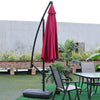 3M Banana Cantilever Umbrella Garden Parasol Sun Shade Patio Hanging Tilt Crank