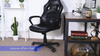 Office Desk Chair Ergonomic Computer Chair Leather Gaming Chair Home Work Black