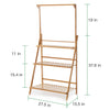 Bamboo Wooden Shelf Plant Stand Folding Multi Tier Ladder Storage Indoor Outdoor