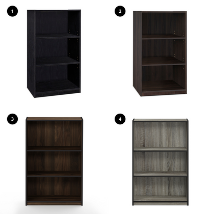 Furinno 14151R1 Series JAYA Simple Home 3-Tier Adjustable Shelf Bookcase