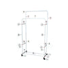 MOBILE DOUBLE CLOTHES RAIL COAT GARMENT HANGING RAIL RACK STORAGE STAND UK SHIP