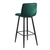 2X Green Velvet Bar Stools Breakfast Pub Chair With Footrest Modern 65 cm seat