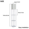 Floor Lamp with Shade Standing Light Reading Shelf Bedroom Livingroom White Wood
