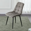 Set of 2 Blue Grey Velvet Dining Chairs Dinning Kitchen Room Metal Leg Padded