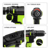 21V CORDLESS DRILL DRIVER SET 2 LI-ION BATTERY LED ELECTRIC SCREWDRIVER COMBI