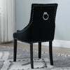 x 2 Tufted Velvet Studded Dining Chairs with Knocker Accent Side Chairs Black UK