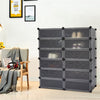 Mondeer 12 Cube Plastic Shoe Boxes Durable Storage Cabinet Organize Shelf Black