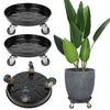 2 Pack Plant Pallet Caddy With Wheels Round Flower Pot Mover In/Outdoor Garden