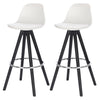 2x Barstool Breakfast stool Metal+leather Counter Bar Chair Faux Bar Stool WHITE