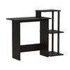 Home Office Wooden Study Desk with 3 Shelves - Brown and Black Finish