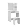 White Dressing Table Set Makeup Desk Mirror ＆ Drawer + Stool Bedroom Furniture
