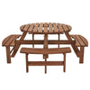 6 / 8 SeaterS Wooden Furniture Set Pub Bench Round Outdoor Picnic Table Garden