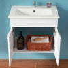 Modern Bathroom Vanity Unit with Basin Sink Storage Cabinet Furniture 600 White