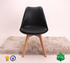 Set of 4 Black Lorenzo Dining Chair with Padded Seat Eiffel Inspired Wooden Legs