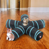 Foldable Cat Tunnel 4 Way Pop up Pet Kitten Training Toy Rabbit Play Tube UK