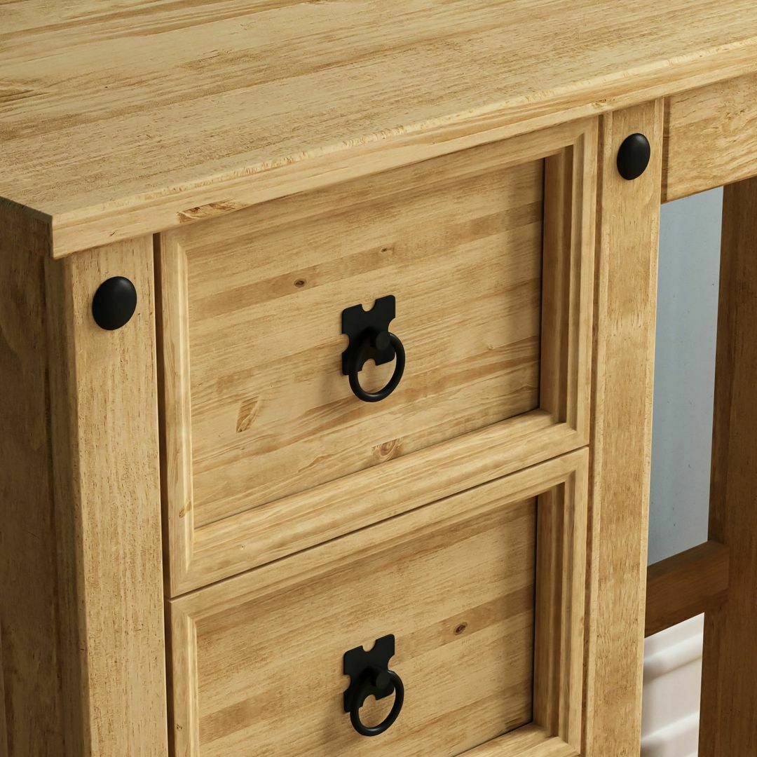 Corona Dresing Table 4 Drawer Mexican Style Solid Waxed Pine Storage Unit