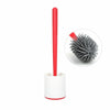Soft Silicone Bristle Toilet Brush & Holder Bathroom Cleaning Brush WC Set Base