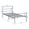 3FT Single Silver Metal Bed Frame Heavy Duty Steel Bedroom Bedstead Bedframe