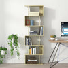 Wood Bookcase Bookshelf S Shape 6 Tier Shelves Free Standing Shelving Storage UK