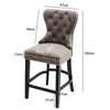 Velvet Padded Breakfast Bar Stool Retro Button Back Pub Kitchen Chair Barstool