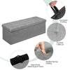 Folding Storage Ottoman Bench Tufted Faux Leather Toy Box Foot Stool Bench Seat