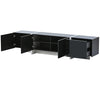 TV Unit Stand Cabinet Sideboard with 2 Storage Drawers Modern High Gloss Black