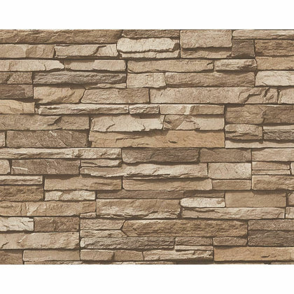 NEW AS CREATION SLATE BRICK WALL PATTERN FAUX EFFECT EMBOSSED WALLPAPER 958332