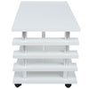 Modern 2 Tiers LED Coffee Tea Table Living Room Furniture White High Gloss