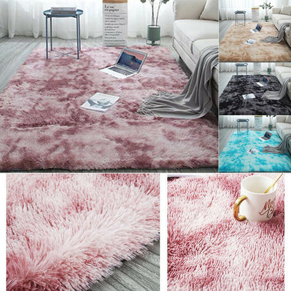 Shaggy Rugs Mats Faux Furry Fluffy Mat Floor Bedroom Bedside Floor Carpet Pads