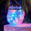 LED Solar Lamp Cracked Glass Ball Hanging Light Outdoor Garden Yard Decor UK