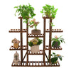 Rectangular Multi-Tiered Solid Wood Plant Flower Stand Heavy Duty Display Shelf