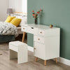 Vanity Dressing Table Makeup Desk Flip-up Mirror,3 Drawers Stool 1 Door Storage