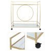 Rolling Serving Drinks Trolley Cart Glass Shelf Wine Racks 2 Tier Bar Storage
