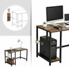 Industrial Computer Desk Rustic Metal Furniture Vintage Compact Office Study Leg