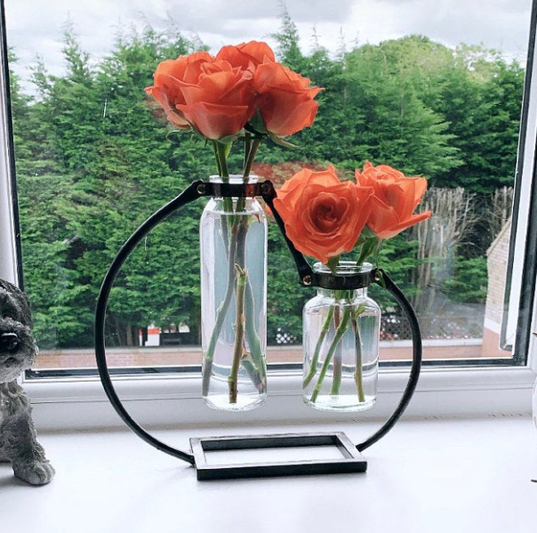 Vintage Flower Pot Industrial Style Metal Plant Vase 2 Test Tube