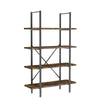 Industrial Bookcase Rustic Shelf Unit Metal Storage Display Cabinet Wood Shelves
