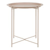 Folding Side Table Round Metal Tray Top Portable Coffee Night Stand