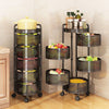 6 Tier Kitchen Rotating Storage Trolley Cart Utility Vegetable Mobile Shelf Rack