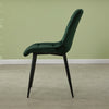 Set of 2 Blue Grey Velvet Dining Chairs Dinning Kitchen Room Metal Leg Padded