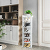 White 7 Tier Wooden Shoe Rack Stand Storage Organiser Unit Shelf Tall Hallway UK